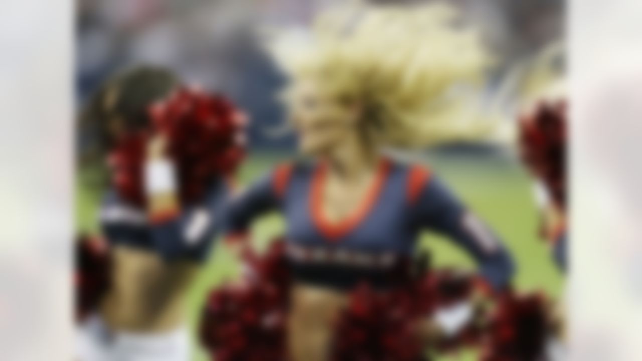 Houston Texans cheerleaders perform during the fourth quarter of an NFL wild card playoff football game against the Cincinnati Bengals Saturday, Jan. 5, 2013, in Houston. (AP Photo/Eric Gay)