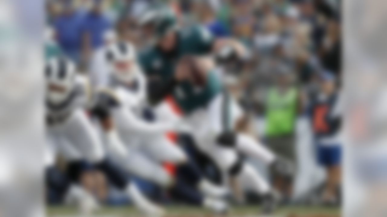 Wentz is done for the year, thanks to a torn ACL, but what he accomplished in 13 games (33 touchdown passes, seven picks, 7.5 yards per attempt, 101.9 passer rating) was so impressive, I feel comfortable giving him the top spot. He had one of the better second pro seasons at quarterback in NFL history, up there with Dan Marino's 1984 campaign.

ALTERNATE: Tom Brady, New England Patriots. Everybody seems to be jumping off the wagon after Monday's loss to the Dolphins, but don't bury Brady yet. He's still posting stellar numbers at age 40 and is my pick for the QB to slot behind Wentz.