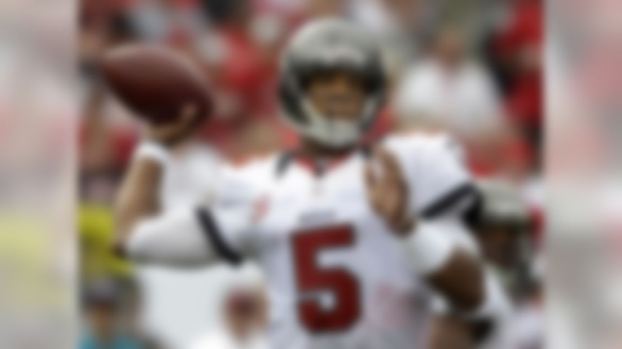 Tampa Bay Buccaneers quarterback Josh Freeman throws a pass during the first quarter of an NFL football game against the Carolina Panthers, Sunday, Sept. 9, 2012, in Tampa, Fla. (AP Photo/Chris O'Meara)