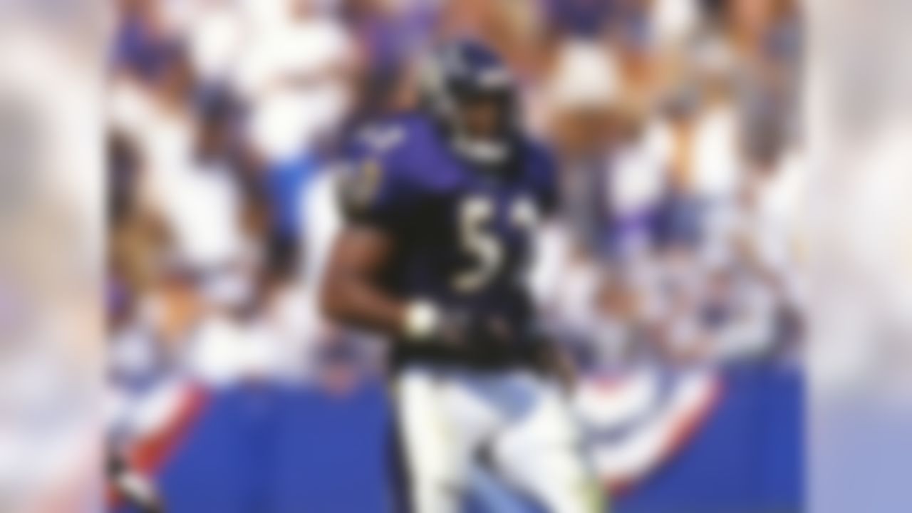 Baltimore Ravens, 1996-2012.

Lewis was not very big coming out, and Baltimore might have stayed away if not for current Eagles defensive coordinator Jim Schwartz, who was a defensive assistant for the Ravens when Lewis was drafted. At the Playboy All-American weekend, Schwartz noticed how, when Lewis sat down, about 15 other guys would come sit around him -- players gravitated toward him. What you see in an off-field setting can carry a lot of weight in your evaluation, and Schwartz stumped for Lewis. In Year 2, Lewis led the NFL in tackles  (156) and was named to the first of 13 Pro Bowls. And, of course, he went on to become the MVP of Super Bowl XXXV, heading a defense that allowed 165 points that season and just 23 points in four playoff games. Lewis had the quickness and ability to get off blocks and recognize what the offense was trying to do. He could play in space, collecting an exceptional 31 career interceptions. He also had great leadership qualities.