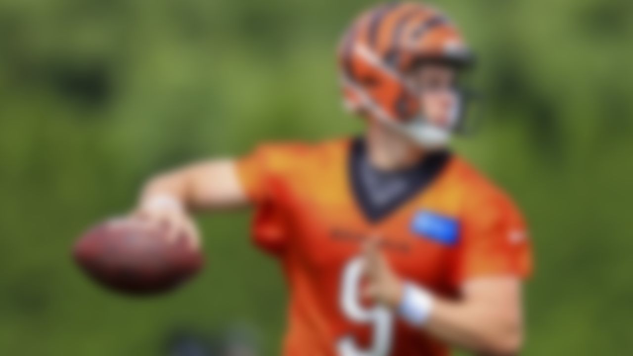 Cincinnati Bengals' Joe Burrow runs a drill, Wednesday, July 28, 2021.