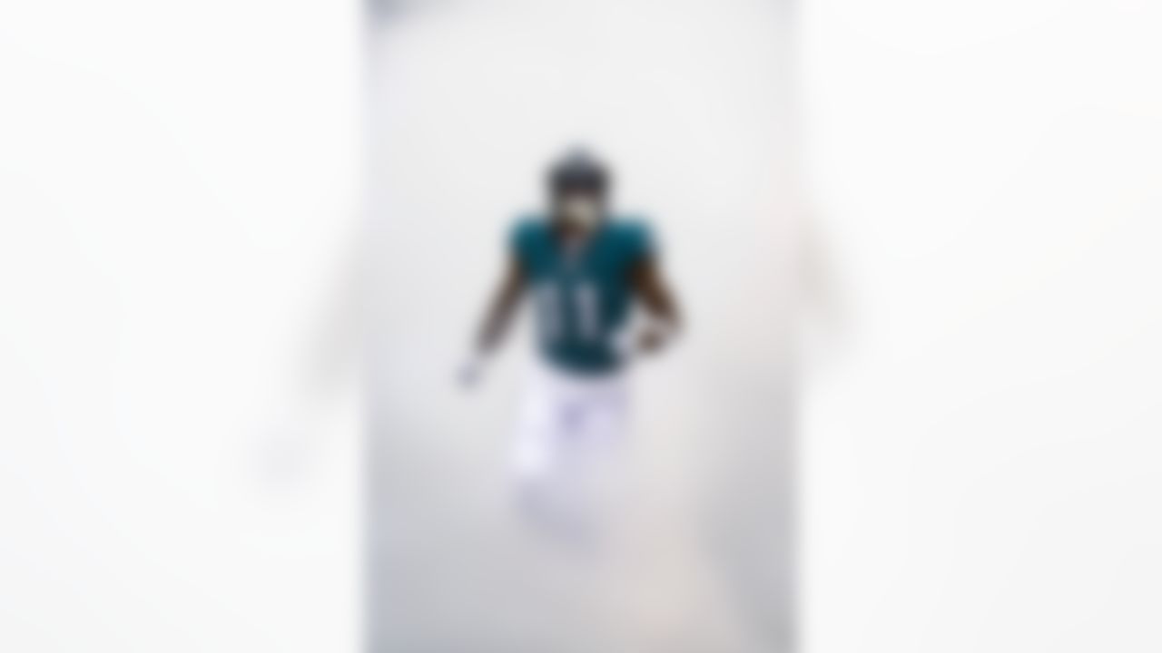 Philadelphia Eagles wide receiver A.J. Brown (11) emerges from the tunnel before an NFL Conference Championship playoff game against the San Francisco 49ers on Sunday, January 29, 2023 in Philadelphia, Pennsylvania.