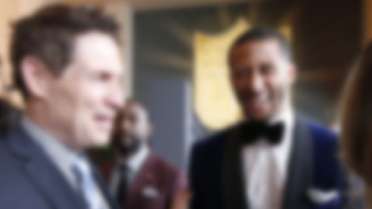 NFL Hall of Famer Steve Young (left) and San Francisco 49ers quarterback Colin Kaepernick arrive for the 4th Annual NFL Honors awards show at the Phoenix Symphony Hall on Saturday, January 31, 2015 in Phoenix.