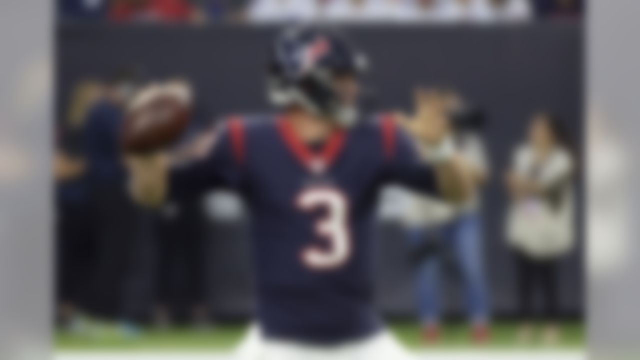 Houston Texans quarterback Brandon Weeden (3) throws against the Dallas Cowboys during the first half of a preseason NFL football game Thursday, Aug. 30, 2018, in Houston. (AP Photo/George Bridges)