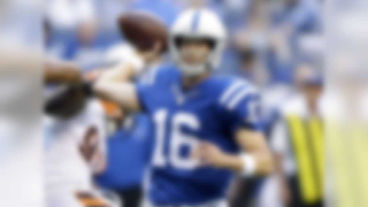 Indianapolis Colts quarterback Scott Tolzien throws during the first half of an NFL preseason football game against the Cincinnati Bengals in Indianapolis, Thursday, Aug. 31, 2017. (AP Photo/Michael Conroy)