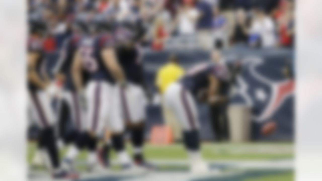 Houston Texans running back Arian Foster (23) celebrates a touchdown against the Buffalo Bills in the third quarter of an NFL football game on Sunday, Nov. 4, 2012, in Houston. (AP Photo/David J. Phillip)