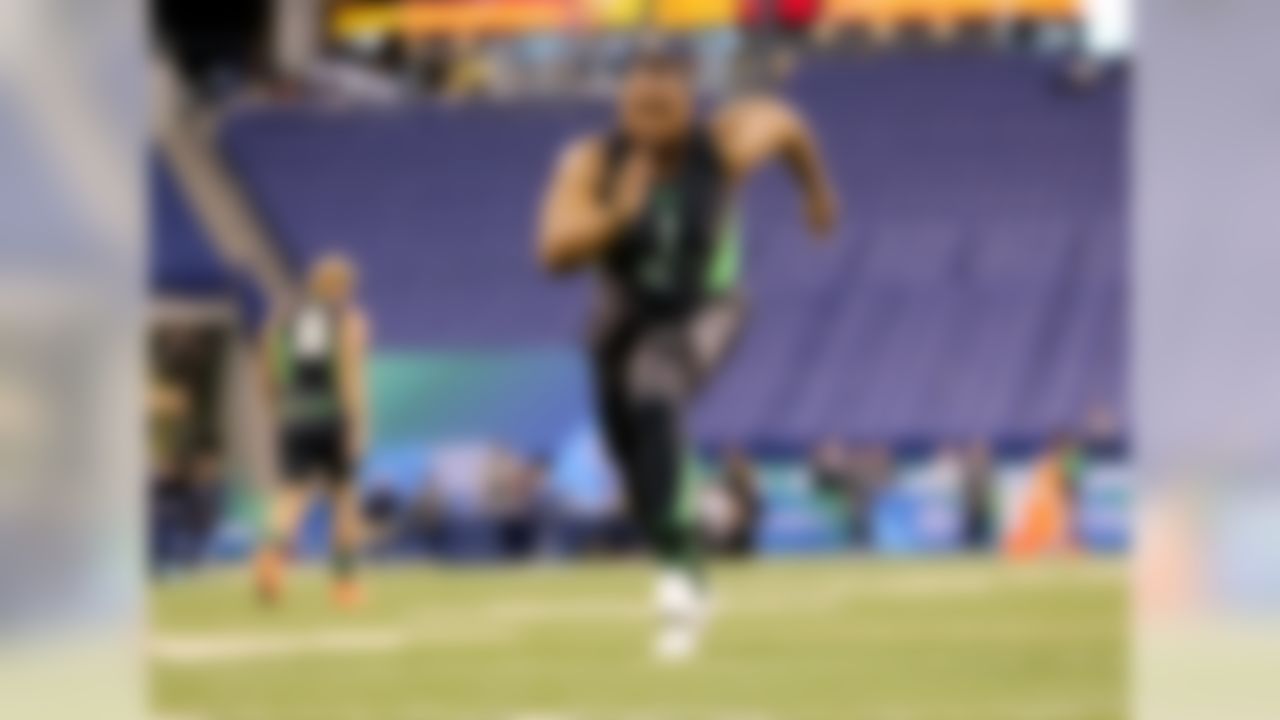 Alexander ran a slow 40 (5.57) and didn't look good in drills, but he plays faster than his timed speed and was good in games. He only gave up one sack last season and was called for one holding penalty and one false start -- despite playing on a team that had a rusher (Leonard Fournette) who attempted 300 carries and racked up 1,953 yards. The bottom line is, he's 6-foot-5 and weighs 326 pounds -- he's a massive man with long (35 1/4 inches) arms. Sure, you'd like to see him run faster, and he might not appear to be all that quick, but the bottom line is, he's like a house to get around, and I think he can be a starter despite the lack of speed.
