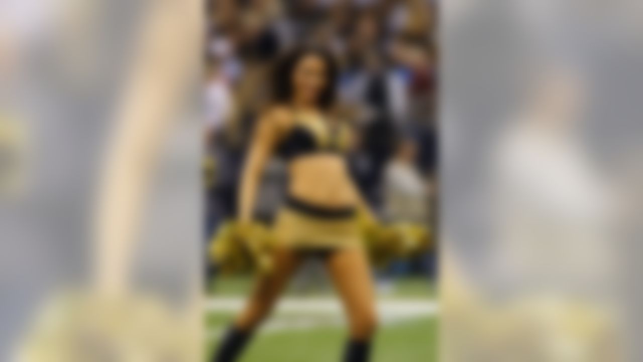 December 4, 2011; New Orleans, LA, USA; New Orleans Saints saintsations dance on the field between quarters against the Detroit Lions at the Mercedes-Benz Superdome. Mandatory Credit: John David Mercer-US PRESSWIRE