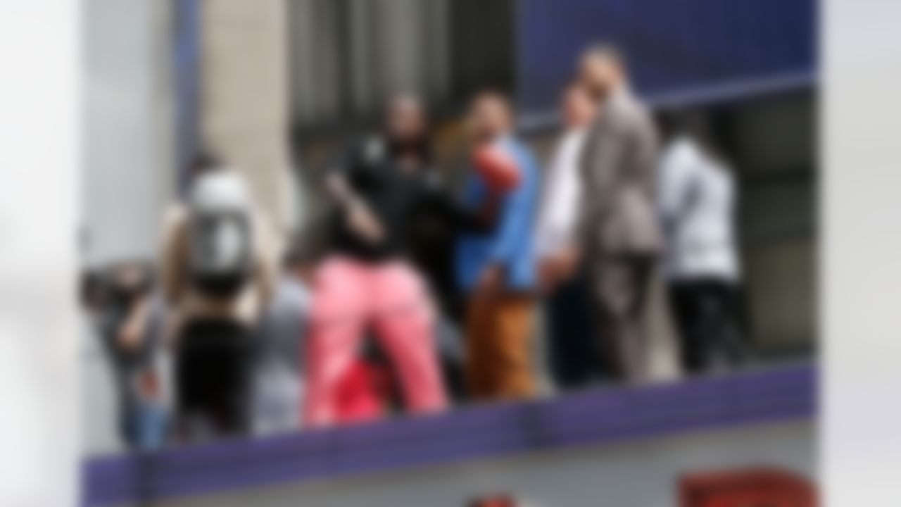 Jadeveon Clowney poses on top of the marquee at Radio City Music Hall on May 7, 2014 in New York, NY. (Alix Drawec/NFL)