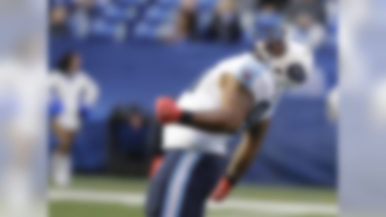 Tennessee Titans' DaQuan Jones reacts after sacking Indianapolis Colts quarterback Jacoby Brissett during the first half of an NFL football game, Sunday, Nov. 26, 2017, in Indianapolis. (AP Photo/Darron Cummings)