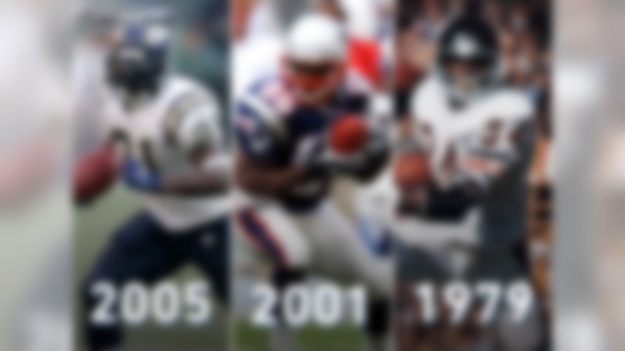Since the 1970 AFL-NFL merger, three players have had a passing TD, rushing TD and receiving TD in the same game. San Diego Chargers' LaDainian Tomlinson had the touchdown triple crown in 2005,  New England Patriots' David Patten achieved the feat in 2001 and Chicago Bears great Walter Payton pulled it off in 1979.
