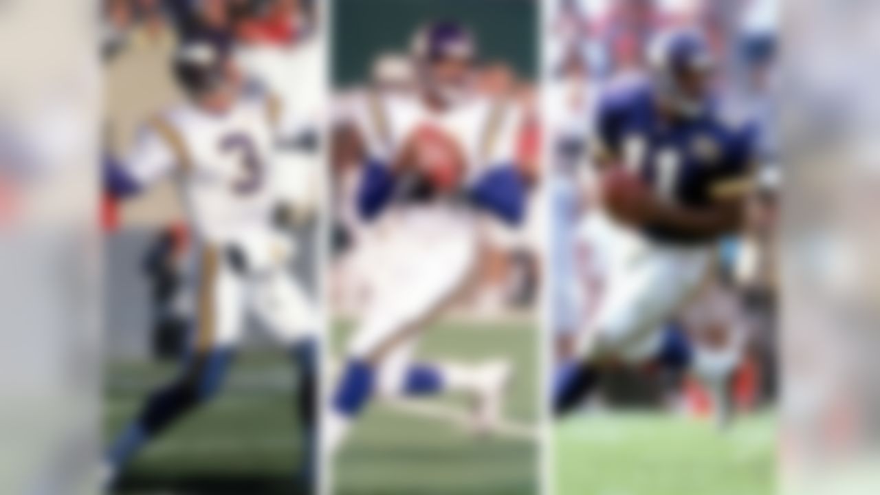 One thing's for sure: No trio in history had the collective arm strength of what the Vikes had in their QB room near the turn of the millennium. With future Pro Bowler Culpepper learning with a clipboard in his hand, George took over for Cunningham a month into the season, then took Minnesota to the playoffs.