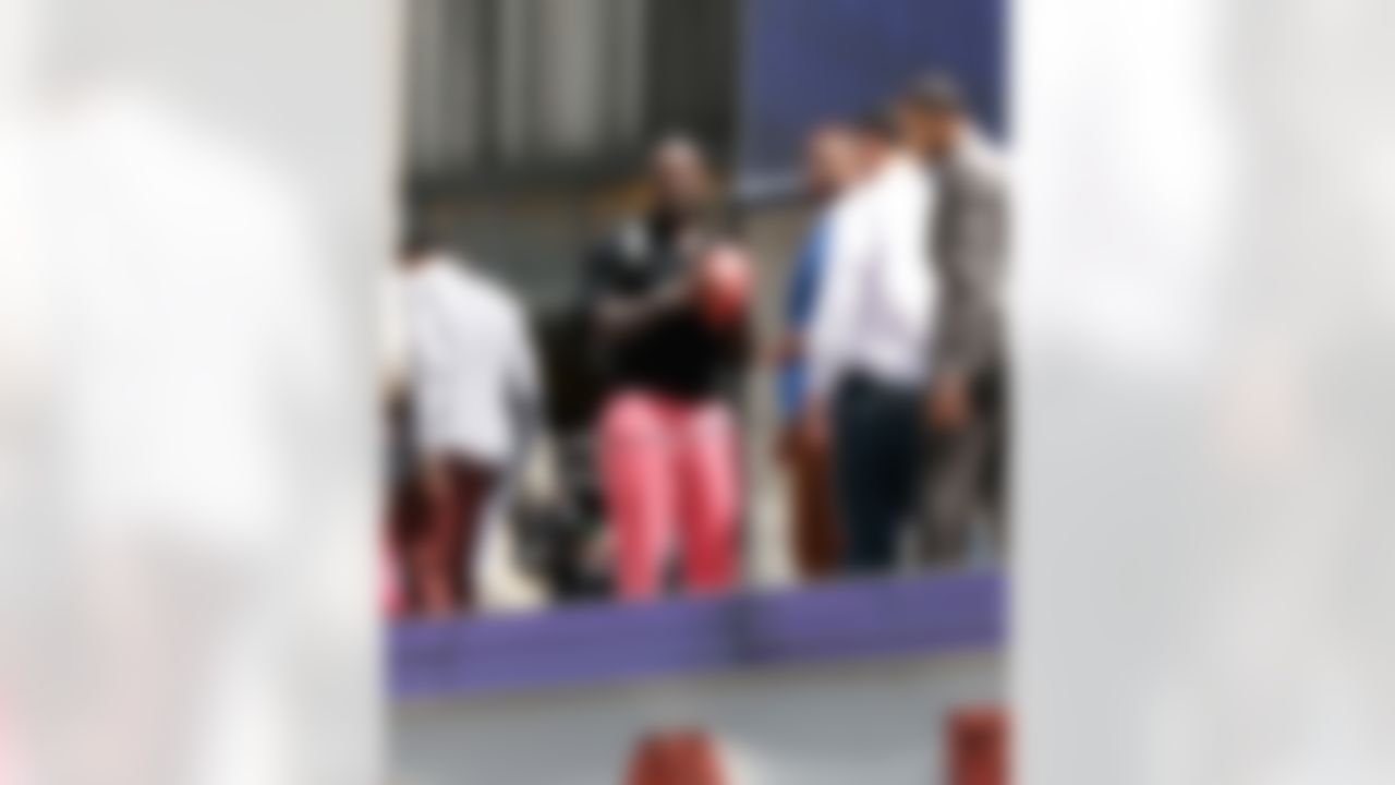 Jadeveon Clowney poses on top of the marquee at Radio City Music Hall on May 7, 2014 in New York, NY. (Alix Drawec/NFL)