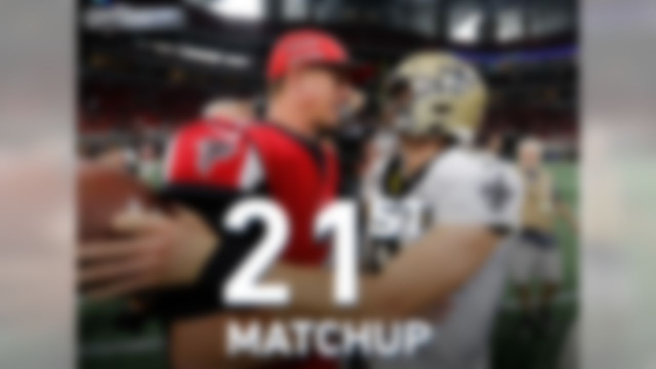 On Thanksgiving, Matt Ryan and Drew Brees will meet for the 21st time in their careers. They have already met more times than any other opposing quarterbacks since 1970, including Hall of Famers Dan Marino and Jim Kelly (18).