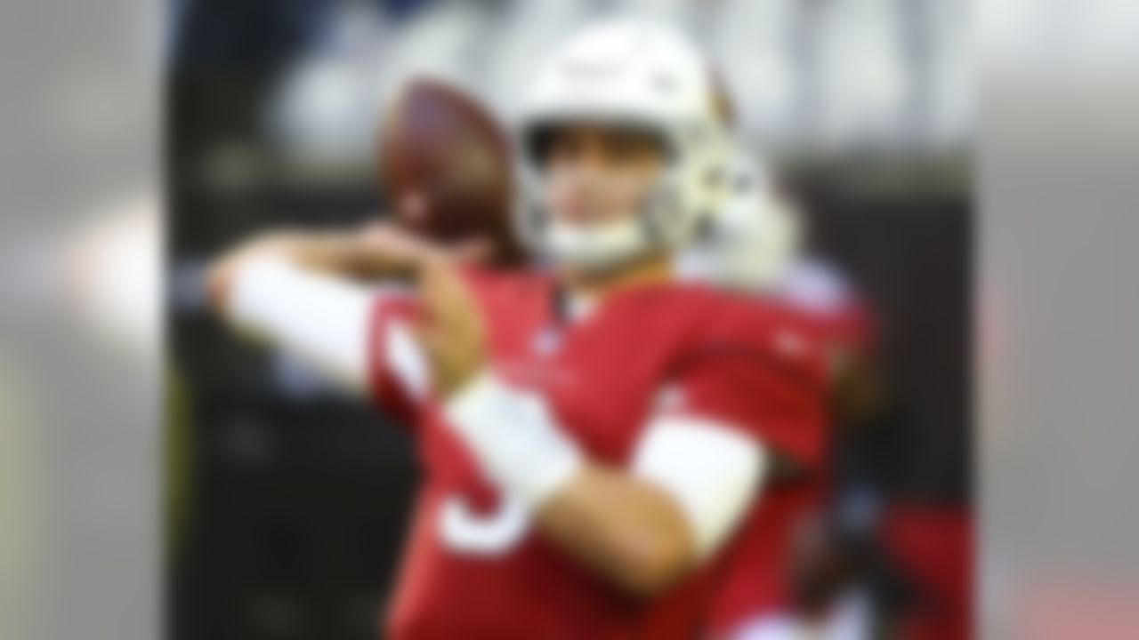 Arizona Cardinals quarterback Josh Rosen (3) warms up prior to an NFL football game against the Oakland Raiders, Sunday, Nov. 18, 2018, in Glendale, Ariz. (AP Photo/Ross D. Franklin)