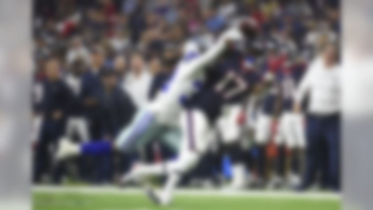 Dallas Cowboys cornerback Donovan Olumba (32) breaks up a pass intended for Houston Texans wide receiver Vyncint Smith (17) during the first half of a preseason NFL football game Thursday, Aug. 30, 2018, in Houston. (AP Photo/Eric Christian Smith)