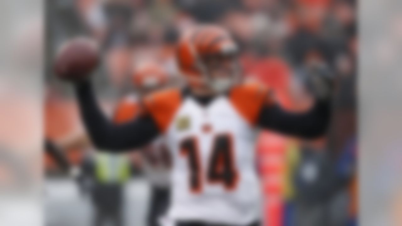 Cincinnati Bengals quarterback Andy Dalton throws in the first half of an NFL football game against the Cleveland Browns, Sunday, Dec. 11, 2016, in Cleveland. (AP Photo/Ron Schwane)