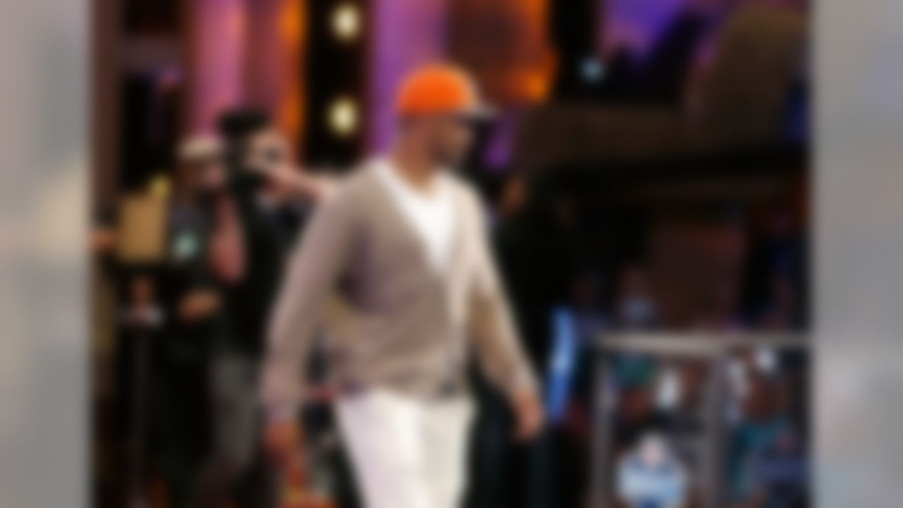 Cody Latimer walks on stage after being selected by the Denver Broncos during the 2014 NFL Draft at Radio City Music Hall on May 9, 2014 in New York, NY. (Ben Liebenberg/NFL)