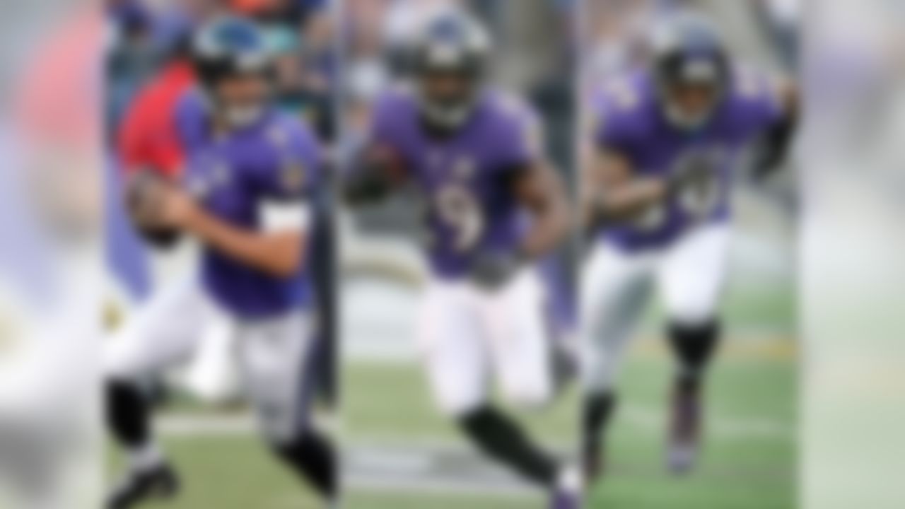 Previous rank: No. 23
Steve Smith Sr. deserves a gold jacket one day, but in the meantime, serving as an NFL team's top receiver at 37 and returning from a repaired Achilles seems ... hopeful. Then again, with Ben Watson, Crockett Gillmore, Maxx Williams and Dennis Pitta, the Ravens are as loaded at TE as anybody this side of Foxborough. Previously undrafted Central Florida WR Kamar Aiken will again get the chance to do what was expected of the 2015 first-round WR from Central Florida, Breshad Perriman. We know Flacco has a knack for playing his best in the postseason and/or against archrival Pittsburgh, but consistency has eluded him throughout his eight years in the league. Forsett is a nice story, but he will struggle to hold off younger challengers for carries this year.