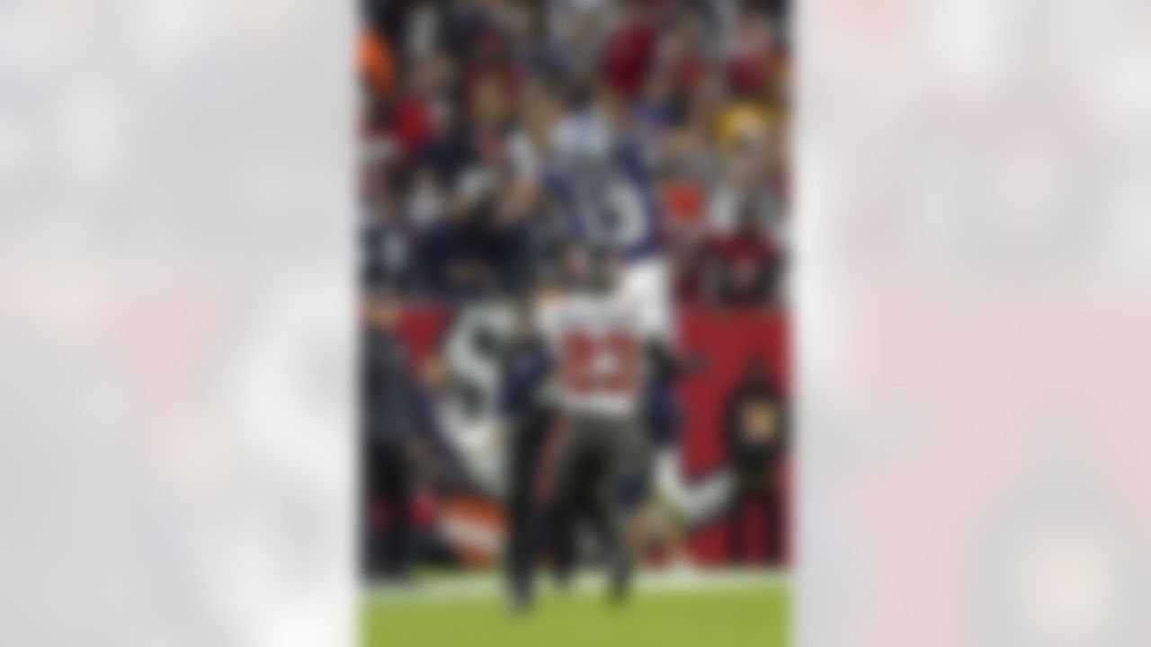 Dallas Cowboys wide receiver Michael Gallup (13) catches a pass during an NFL Super Wild Card Weekend playoff game against the Tampa Bay Buccaneers on Monday, January 16, 2023 in Tampa, Florida.