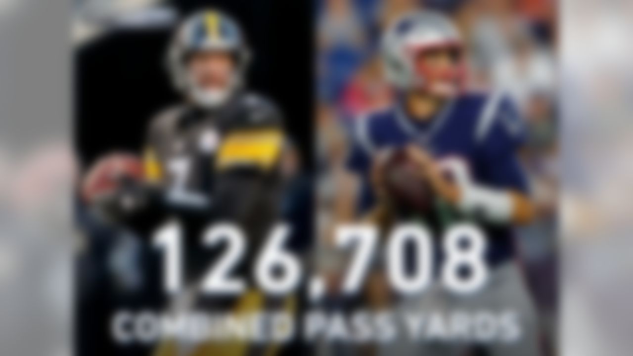 Ben Roethlisberger and Tom Brady will bring no shortage of accomplishments into their Week 1 matchup. The future Hall of Famers have combined to throw for 126,708 yards in their careers, or just shy of 72 miles. The two opposing quarterbacks have also combined for the most games played (485) and QB wins (351) among opposing QBs entering a game in NFL history.
