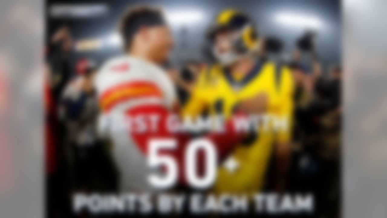 This matchup marked the first game in NFL history in which each team scored 50+ points.