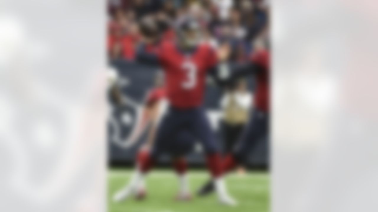 Houston Texans quarterback Tom Savage (3) passes against the Jacksonville Jaguars after starter Brock Osweiler was pulled during the first half of an NFL football game Sunday, Dec. 18, 2016, in Houston. (AP Photo/Eric Christian Smith)