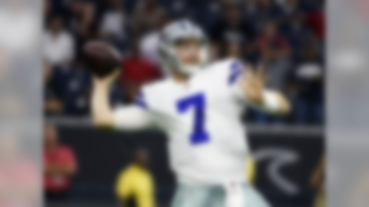 Dallas Cowboys quarterback Cooper Rush (7) throws against the Houston Texans during the first half of a preseason NFL football game Thursday, Aug. 30, 2018, in Houston. (AP Photo/Eric Christian Smith)