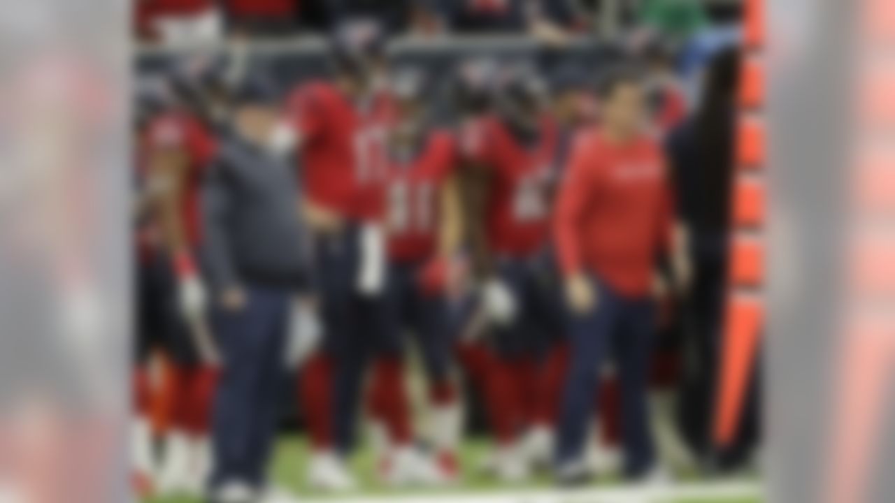 Houston Texans quarterback Brock Osweiler (17) stands on the sideline after being benched during the first half of an NFL football game against the Jacksonville Jaguars, Sunday, Dec. 18, 2016, in Houston. (AP Photo/David J. Phillip)