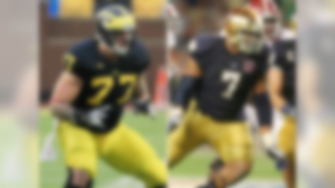 This is the top individual matchup of the weekend. Lewan is a four-year starter for Michigan and he's one of the premier offensive tackles in college football. He has outstanding size and he plays with a nasty demeanor. In pass protection, he can play high at times but he has very strong hands to control/steer defenders. In the run game, he has the power to create movement at the point of attack and he is a nasty finisher. 

He'll have his hands full with Tuitt. The junior Notre Dame defensive end has rare size and has been consistently productive. He led the Irish with 10 sacks last fall and he recorded a sack in the opener last week against Temple. He has a variety of pass rush moves and his effort is consistent. This will be a fun battle to follow on Saturday.(Associated Press)