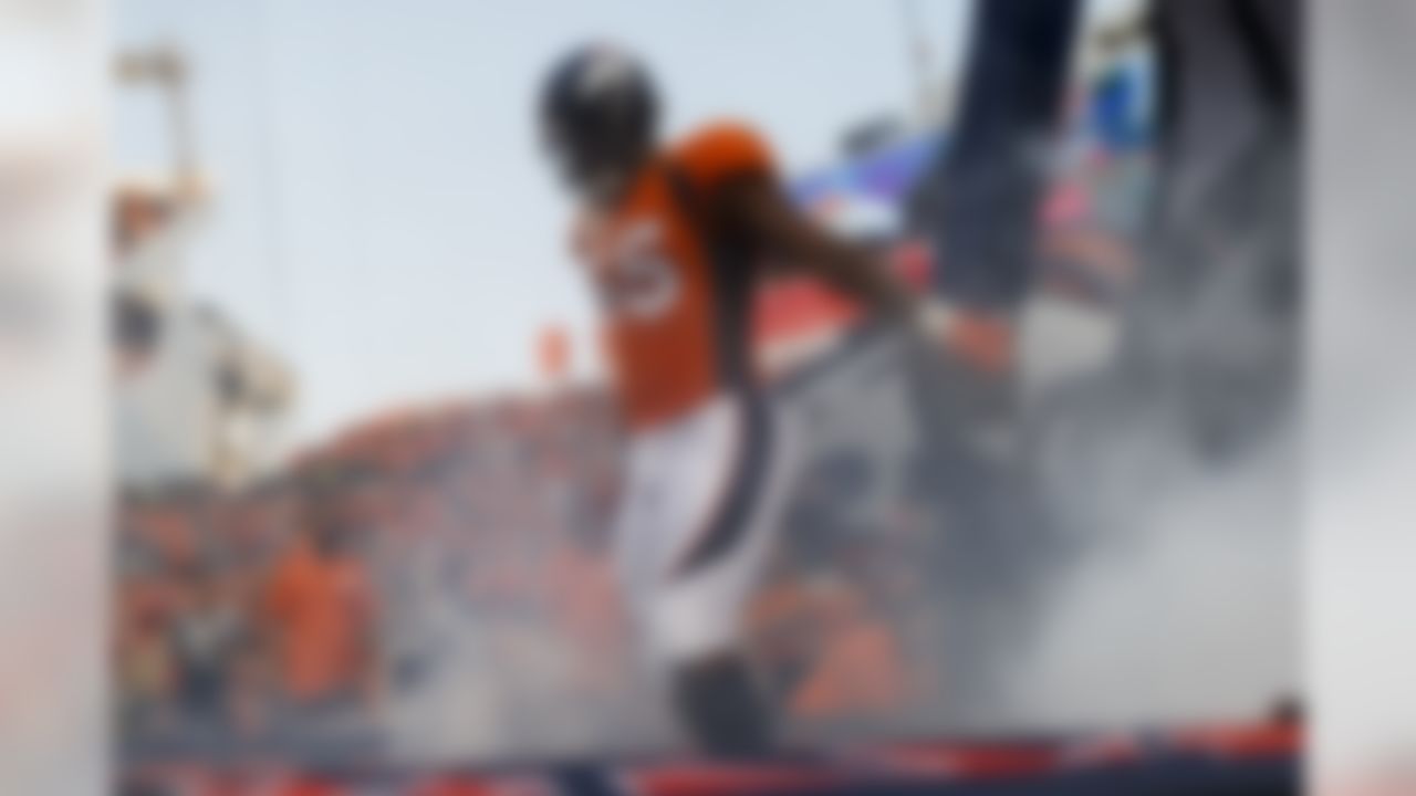 Denver Broncos linebacker Bradley Chubb (55) enters the field during an NFL preseason football game between the Denver Broncos and the Chicago Bears, Saturday, Aug. 18, 2018, in Denver. The Bears defeated the Broncos, 24-23. (Ryan Kang/NFL)