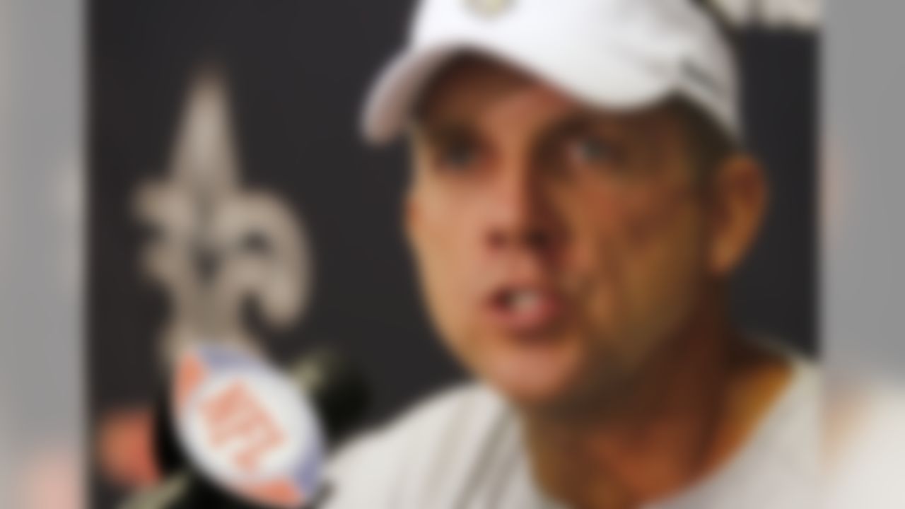 New Orleans Saints head coach Sean Payton speaks at a media availability at their training facility in Metairie, La., Thursday, July 29, 2010. (AP Photo/Gerald Herbert)