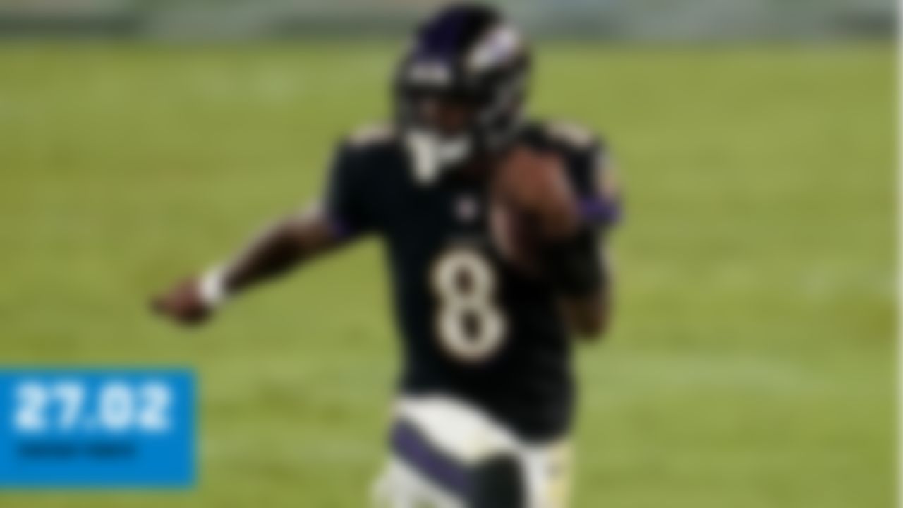 Lamar Jackson, QB, Baltimore Ravens - 228 pass yards, 2 TD, 1 INT; 59 rush yards, TD