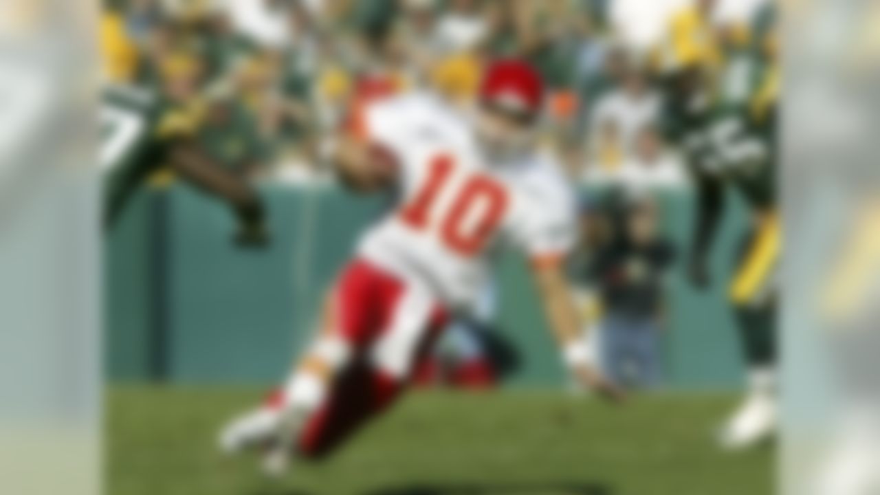 Trent Green is a first-year nominee, a good guy and a former colleague at NFL Network, so we'll start with him. His opportunity with the St. Louis Rams and "The Greatest Show on Turf" was cut (very) short by Rodney Harrison -- who's also one of the 100-plus nominees for the Class of 2014 -- but that didn't stop Green from having a productive run with the Kansas City Chiefs from 2001 to 2006, a stint that included three consecutive 4,000-yard seasons. However, Green isn't in the top 15 in any major category and was 0-2 in the playoffs as a starter.
Hall probability: None.