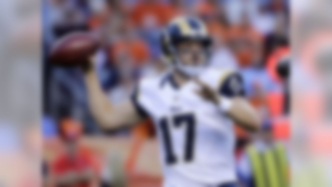 Los Angeles Rams quarterback Case Keenum (17) throws against the Denver Broncos during the first half of an NFL preseason football game, Saturday, Aug. 27, 2016, in Denver. (AP Photo/Joe Mahoney)