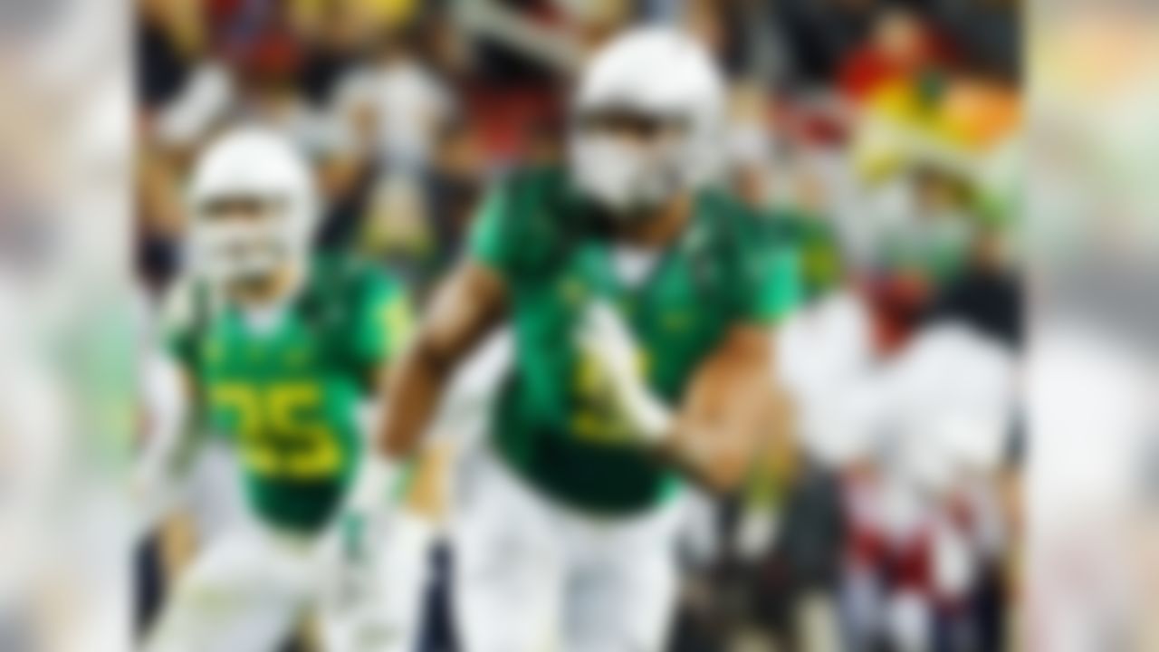 Armstead is a huge hit-or-miss guy. He didn't have a lot of production at Oregon (four sacks in three years) for someone with his size, speed and athleticism. Of course, that athleticism is nothing to sneeze at, considering he spent time on the Ducks' basketball team. Can Armstead play end and rush the passer? He reminds me of former Oregon prospect Dion Jordan, who was picked third overall by the Dolphins in 2013, though the hope would be that Armstead is able to produce more at the level of Ziggy Ansah (15.5 sacks), another relatively inexperienced and athletic pass rusher from that class. Given that Armstead's numbers don't really tell you much about what he might become, I'll be watching to make sure he's one of those guys who jumps up to be at the front of the line when it's time to do drills.
