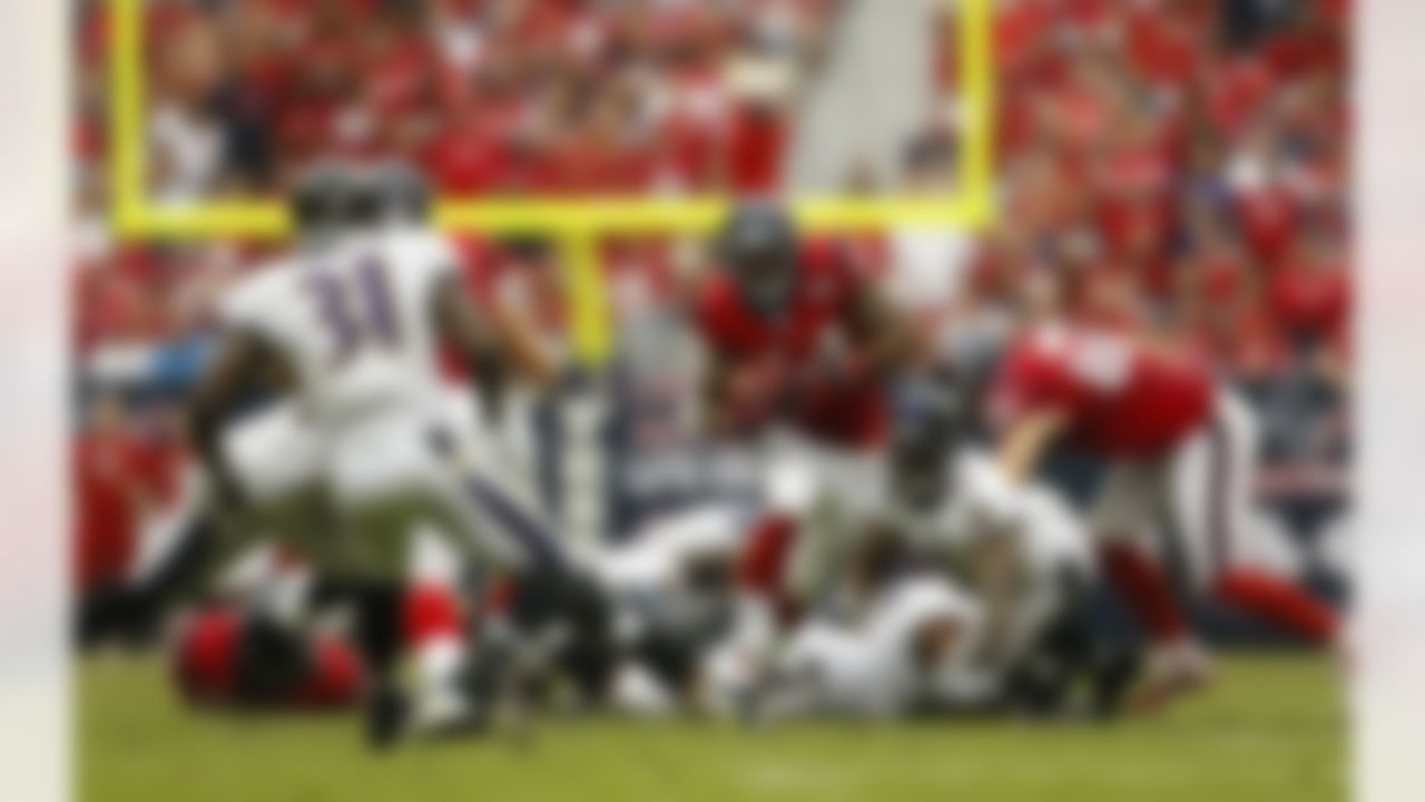 Houston Texans running back Ben Tate (44) rushes for a gain during an NFL football game against the Baltimore Ravens at Reliant Stadium on Sunday October 21, 2012 in Houston, Texas. Houston won 43-13. (Aaron M. Sprecher/NFL)