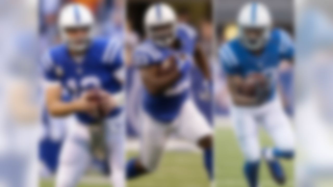 Previous rank: No. 11
I know plenty of analysts who'd scoff at the suggestion the guy they preordained as "can't-miss" has something to prove in 2016, but going into his fifth season, Luck needs to elevate a flawed roster against much-improved competition in the AFC South if he's to deserve the boundless praise (and loot) heaped upon him. Gore finally started to slow a bit in his 11th season (3.7 ypc), while Hilton has many of the traits (if not the consistency) of a No. 1 receiver.