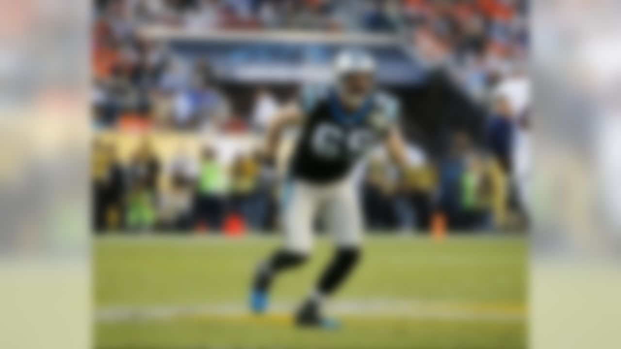 Carolina Panthers defensive end Jared Allen (69) during the NFL Super Bowl 50 game against the Denver Broncos on Sunday Feb. 7, 2016 in Santa Clara, Calif. The Broncos won, 24-10. (Ric Tapia/NFL)