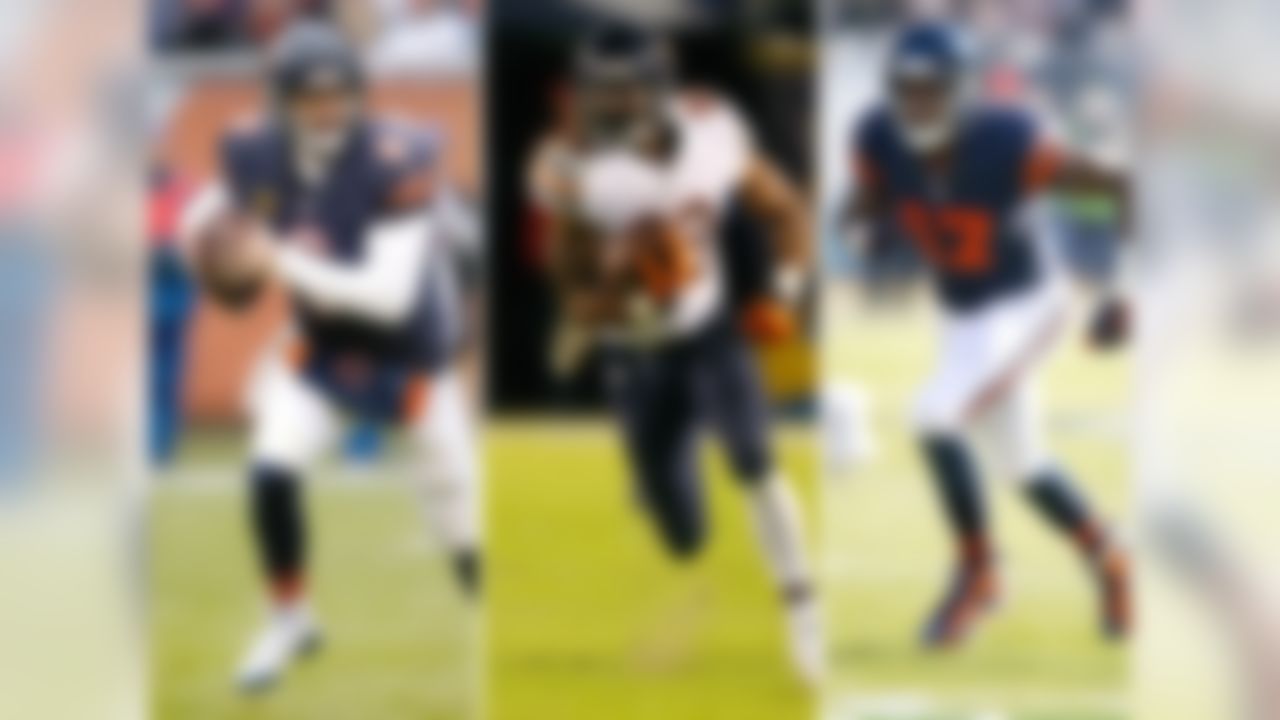 Previous rank: No. 19
In his 34th year on Planet Earth, Cutler is what he is: An outsized physical talent who has produced middling results. (But if Joe Flacco can put together a post-holidays miracle, why couldn't Cutty?) Langford looked good enough in limited action that the Bears didn't fret Forte's departure, but will his intentional offseason weight gain help or hurt? Jeffery is a gem who'll have more room to roam with redshirt freshman Kevin White distracting secondaries.