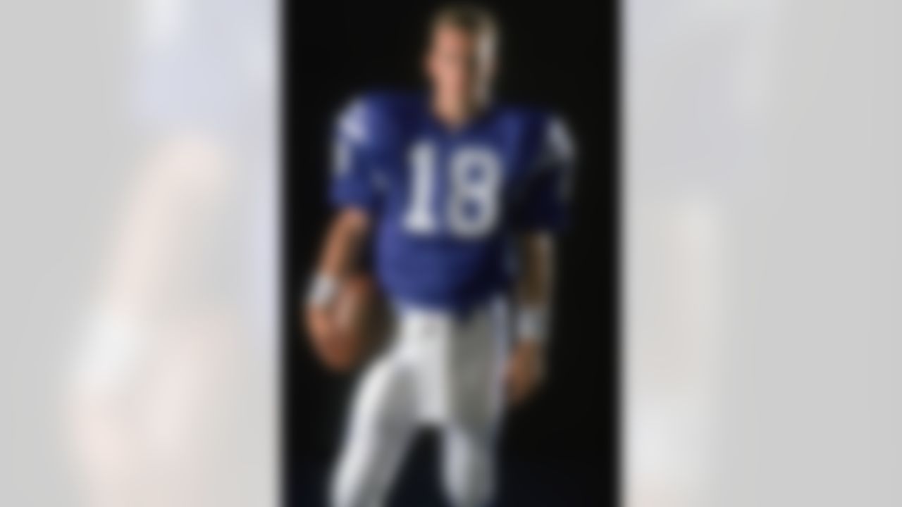 ORLANDO, FL - MAY 20: Peyton Manning #18 of the Indianapolis Colts poses for a portrait during a rookie shoot at the Citrus Bowl on May 20, 1998 in Orlando, Florida. (Photo by Peter J.Taylor/Getty Images)