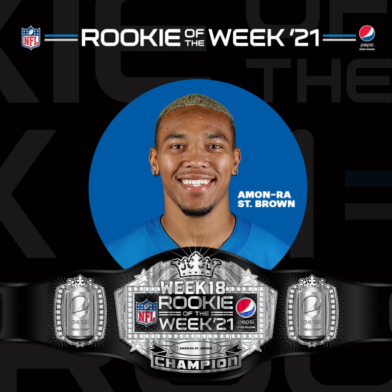 Lions' WR Amon-Ra St. Brown nominated for Pepsi Rookie of the Week 13