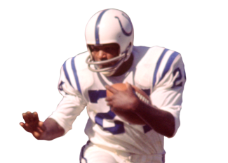 Lenny Moore HOF 75 Autographed Baltimore Colts 8x10 Photo - BAS COA  (Catching)