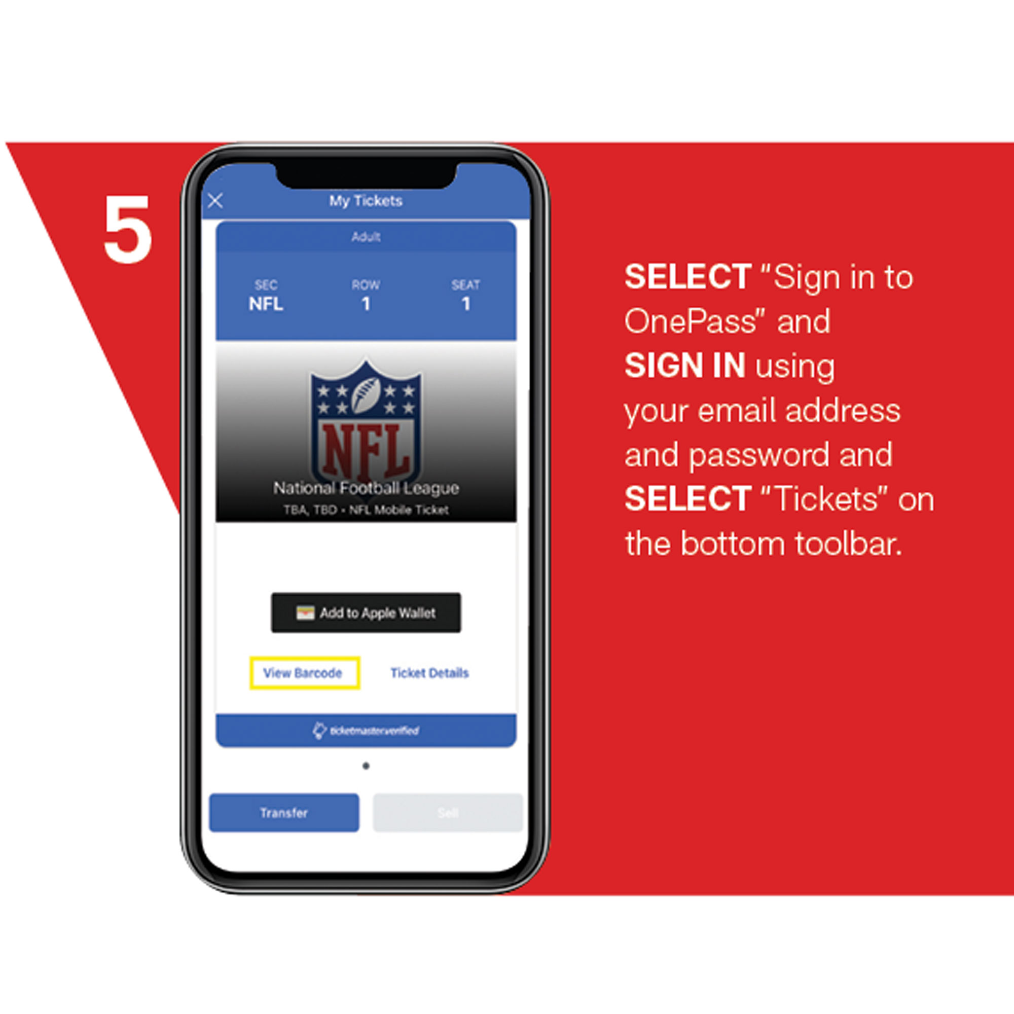 Super Bowl LVII NFL Ticket Holder App