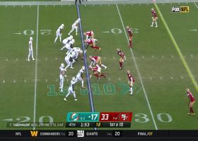 Fred Warner picks off Skylar Thompson's desperation heave for Niners' 4th takeaway of day