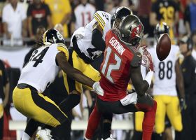 Hilton recovers Godwin's fumble after Artie Burns pops ball out