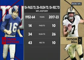Taysom Hill scores his fourth TD in last three games via pass from Carr