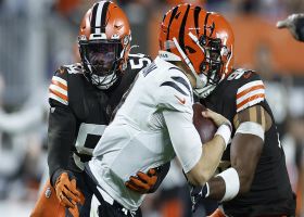 Burrow engulfed in wave of Browns as Deion Jones records team's fourth sack