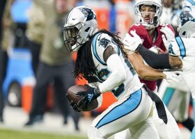 Donte Jackson swipes Colt McCoy's cross-body throw for INT