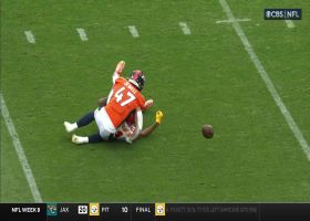 Josey Jewell jars ball loose from Valdes-Scantling for Broncos takeaway